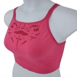 Cacique Heather  Womens Pink Crochet Detail Bralette Size 1XL, 2XL 18/20